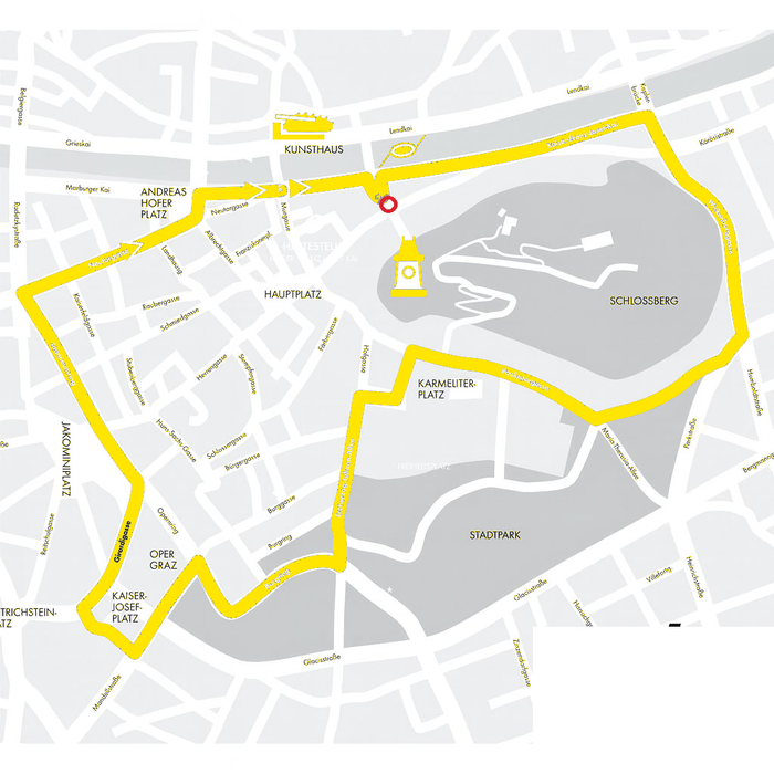 Graz Sightseeing Streckenverlauf – Stadtplan mit Route